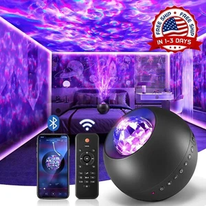 Proyector De Estrellas Luz Nocturna Con Altavoz Bluetooth y Ruido Blanco, Remota - Picture 1 of 8