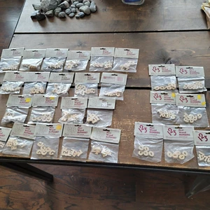 Vintage 1980s Wood Craft Letters and Numbers Wang International 27 unopened bags - Picture 1 of 13