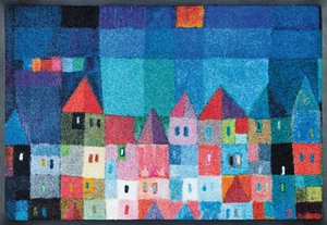 Ab Lager wash+dry Fußmatte Colourful Houses E. Stross ca. 50x75cm Kleen Tex - Bild 1 von 5