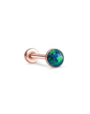 Anillo de nariz Labret sin rosca Monroe Push Pin Stud Rose Gold Steel 2.5mm Opal Foto 1 de 2