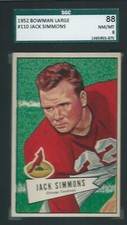 1952 BOWMAN LARGE JACK SIMMONS #110 SGC 88 NM-MT 8 