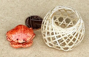 Casa de muñecas cangrejo rey grande en una maceta de bambú accesorio escala 1:12 tumdee - Imagen 1 de 12