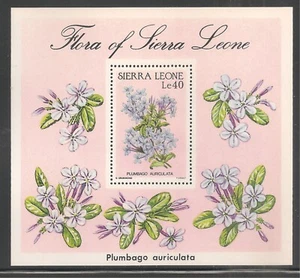 Sierra Leona #782 (A114) En muy buen estado sin montar o nunca montado S/s - 1986 40 le Plumbago Auriculares Flor - Imagen 1 de 1