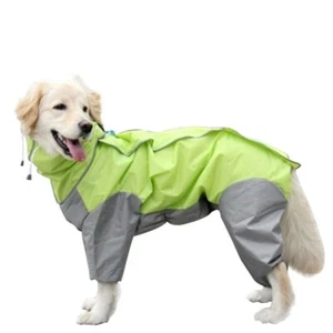 Small Medium Large Dog Raincoat Clothes Waterproof Rain Coat Pet Jumpsuit Jacket - Picture 1 of 11