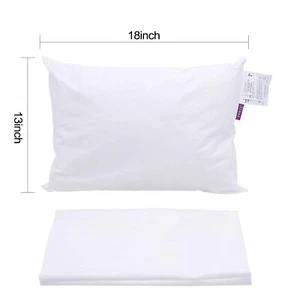 Toddler Pillow with Pillowcase 13x18 – Organic Hypoallergenic Kids Travel Pillow - Picture 1 of 3