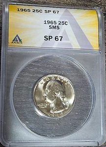 1966 Washington Quarter SMS ANACS SP67 Lo Min/No Reserve! - Picture 1 of 4