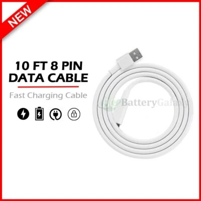 10FT USB Data Fast Charger Cord Cable For Apple iPhone 7 8 X 11 12 13 14 PRO MAX - Image 1 of 3