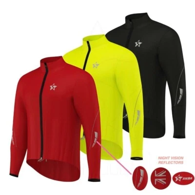 Mens Cycling rain Jacket High Visibility Waterproof Running Bike Top Coat Poncho - Image 1 of 4