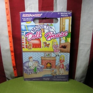 MAGNETISCHES PUPPENHAUS Spielbrett Create-A-Scene Bausatz 1997 Haushalt Familie - Bild 1 von 3