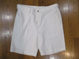 Haggar Cool 18 Pro Golf Shorts Men's Size 36 White Flat Front - Picture 1 of 3