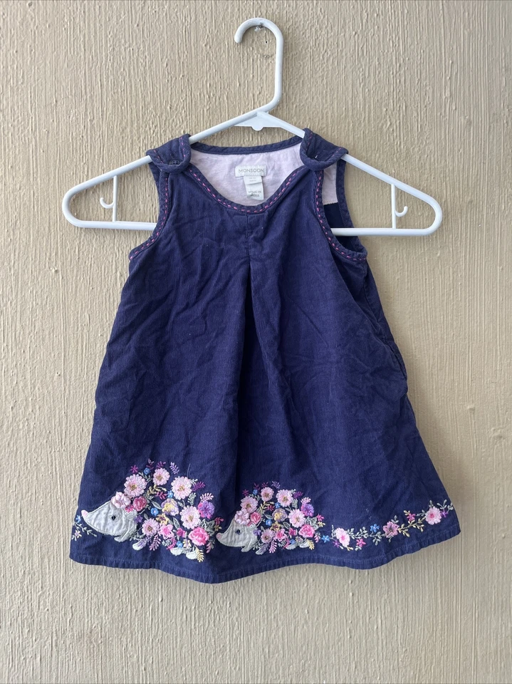 Monsoon Baby Girl’s Toddler Dress Corduroy  Age 12-18 Months Porcupine Animal - Image 1 of 4