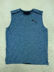Puma Blue Active Gym Size S Sleeveless Singlet Tank T-Shirt Outdoors - Picture 1 of 8