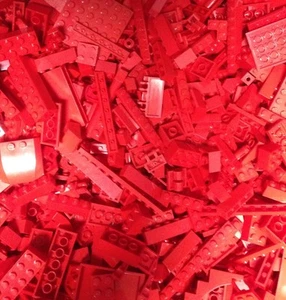 100 ladrillos LEGO ROJOS aleatorios / piezas / piezas / construcción personalizada con rojo limpio LEGO - Imagen 1 de 6