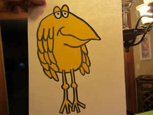 T-shirt WEIRD YELLOW BIRD vintage anni '70 ferro su taglia intera - Foto 1 di 6