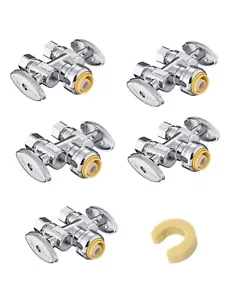 EFIELD 5 PCS 1/2" PUSH FIT X DUAL 3/8" OD COMP' 1/4 TURN STOP VALVE - Picture 1 of 2