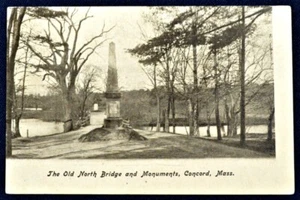 Old North Bridge Monuments Concord Massachusetts MA Postcard PC 1920s Unused - Picture 1 of 1
