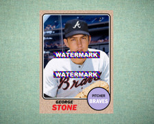 George Stone Atlanta Braves 1968 Style Custom Baseball Art Card