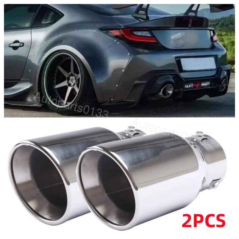 2PCS Car Exhaust Pipe Tip Rear Throat Muffler For Toyota 86 GR86 Foto 1 de 4