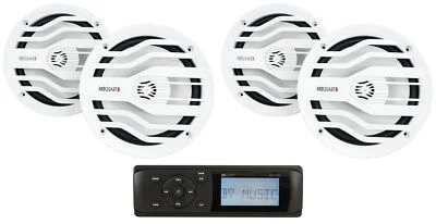 MB Quart MDR2.0 Marine/Boat Bluetooth Receiver+(4) White MB Quart 6.5" Speakers - Image 1 of 4