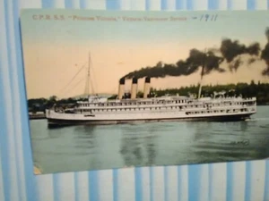 VINTAGE POST CARD S.S."PRINCESS VICTORIA SHIP VICTORIA - VANCOUVER B.C. SERVICE - Picture 1 of 12