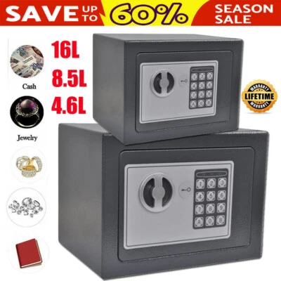 8.5L 16L SECURE DIGITAL STEEL SAFE ELECTRONIC SECURITY HOME OFFICE SAFETY Box - Image 1 of 4