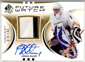 2007-08 SP Authentic Future Watch Limited #191 Jonas Hiller RC PATCH AUTO /100