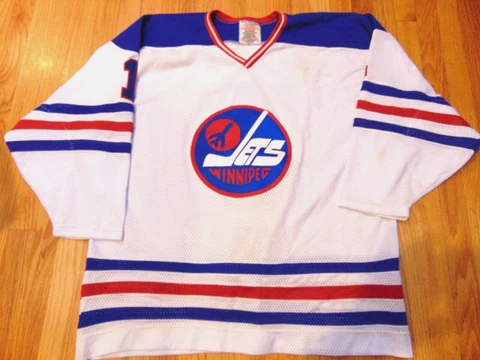 VINTAGE 70'S HARV-AL KNIT NHL QUEBEC WINNIPEG JETS JOE DALEY AUTHENTIC JERSEY 56 Cover