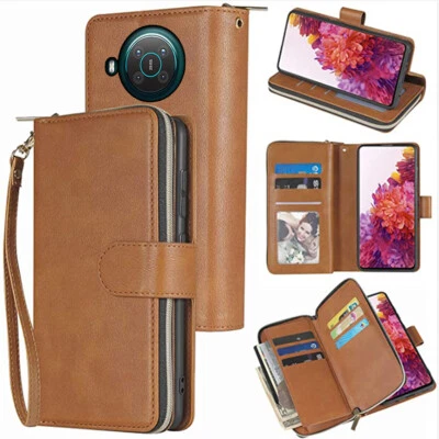 Nokia X10 Wallet Case 9Card Zipper Kickstand Flip Leather Case For Nokia X20 - Image 1 of 4