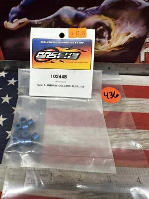 RACERS EDGE 10244B Aluminum Collars: 4mm / Blue / 10pc. - Image 1 of 4