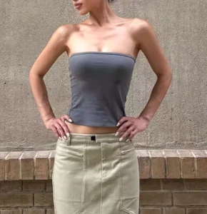 Sommer Sexy Elastisch Fischgräten Trägerloses Top, Base Shirt, Brust Wickel Neu - Bild 1 von 27