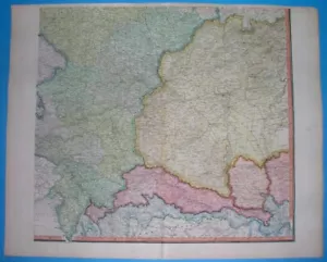 1872 BIG ORIGINAL MAP SLOVENIA CARNIOLA SLOVAKIA HUNGARY AUSTRIA CROATIA MORAVIA - Picture 1 of 12
