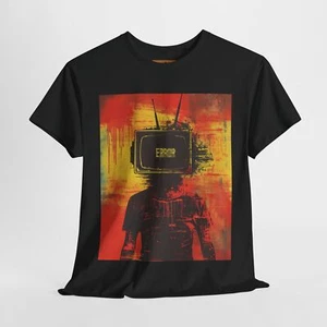 Camiseta Cabeza TV Vintage - Retro Glitch Horror con Diseño Estático "ERROR" - Imagen 1 de 17