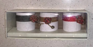 Fitz and Floyd 3 Christmas Holiday Votive Candles - Vintage Rare - NIB NEW - Picture 1 of 7