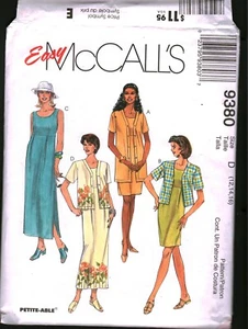 9380 Vintage McCalls SEWING Pattern Misses 1990s Dress Jacket Two Lengths Easy - Picture 1 of 2