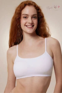 Womens Ladies Comfort Padded White Nu Basic Covered Seamless Non-Wireless Bra - Picture 1 of 7