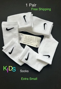 Nike Everyday White Crew Cotton Socks Extra Small Kids Junior Infant Children - Picture 1 of 12