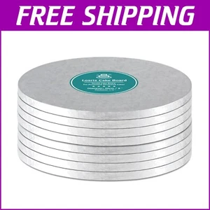 Set of 8 Silver 14-Inch Cake Drums - 1/2 Inch Thick for Elegant Cake Displays - Picture 1 of 9