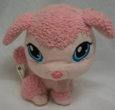 Hasbro Littlest Pet Shop BOBBLEHEAD PINK POODLE DOG 6" Plush STUFFED ANIMAL Toy - Image 1 of 3