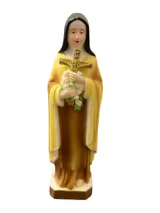 Vtg Rare Saint Therese de Liseaux Figurine Made in Hong Kong (plastic) - Foto 1 di 3