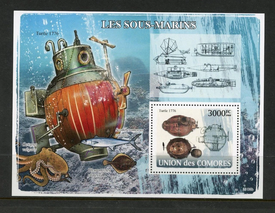 Comoro Islands 2008 Submarines Ships MS 1 value perf MNH - Image 1 of 1
