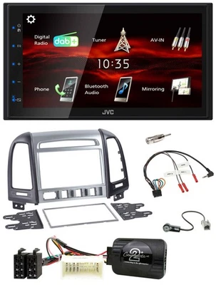 JVC USB Bluetooth Lenkrad DAB 2DIN Autoradio für Hyundai Santa Fe 4 Schalter 200 - Bild 1 von 4