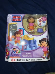 New - DORA'S School Adventure- MEGA BLOKS DORA EXPLORER Building Set & Figure - Picture 1 of 4