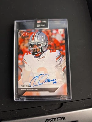 Chris Olave Topps Now Auto /99 2021 Bowman Next 4/99Chrome U University - Image 1 of 2