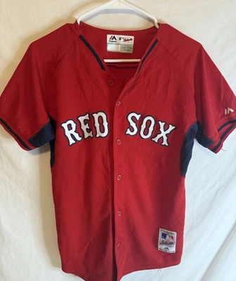 Camiseta de beisebol juvenil David Ortiz #34 Boston Red Sox Red Majestic tamanho G (14-16) - Imagem 1 de 4