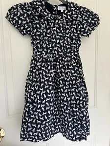 Rachel Riley Girls Dress — Navy with White Cats— Size 6Y — 100% Cotton - Picture 1 of 2