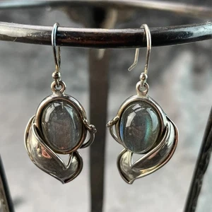 Hagit Gorali Labradorite Floral Dangle Earrings - Picture 1 of 16