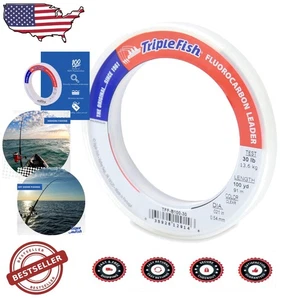 Líder de fluorocarbono de 30 lb de hundimiento rápido - Línea de pesca transparente para pesca de calidad - Imagen 1 de 10