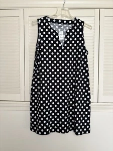 NEW Land's End Black & White Polkadot Dress Size XL - Picture 1 of 5