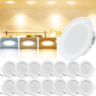 LED Spots Einbaustrahler 230V Flach Einbau Leuchten Dimmbar Deckenleuchte Set - Bild 1 von 4