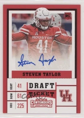 2017 Panini Contenders Draft Picks Ticket Red Foil Steven Taylor #249 Auto - Image 1 of 2